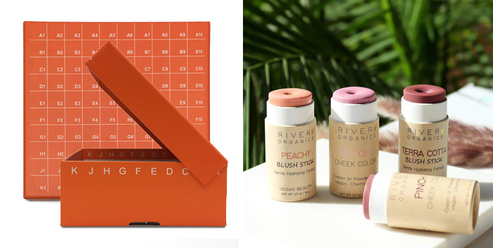 Left to right: Recyclable paper storage boxes keep lifesaving medical supplies at subzero temps. Natural cosmetics are packaged in easy-to-use push-up sticks made of paper.