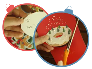 Upcycled holiday card to gift tags